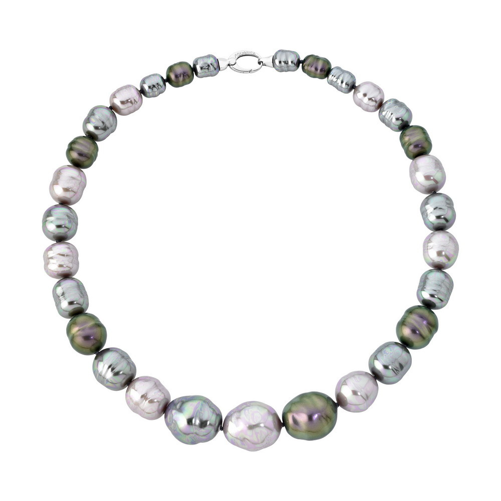 Collar corto Juno de perlas Majorica barrocas de varios tamaños desde 10 hasta 22 mm. Cierre redondo con y collar de 48 cm. | tissu moda